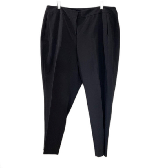 Kasper Dress Career Pants Women 16W Black Elastic Waist Taper Leg pockets - Picture 1 of 10
